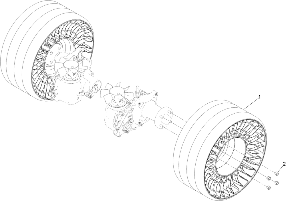 Rear Wheel Assembly Diagram and Parts List for 74010HD 417200000 - 418028709 Toro Lawn Tractor