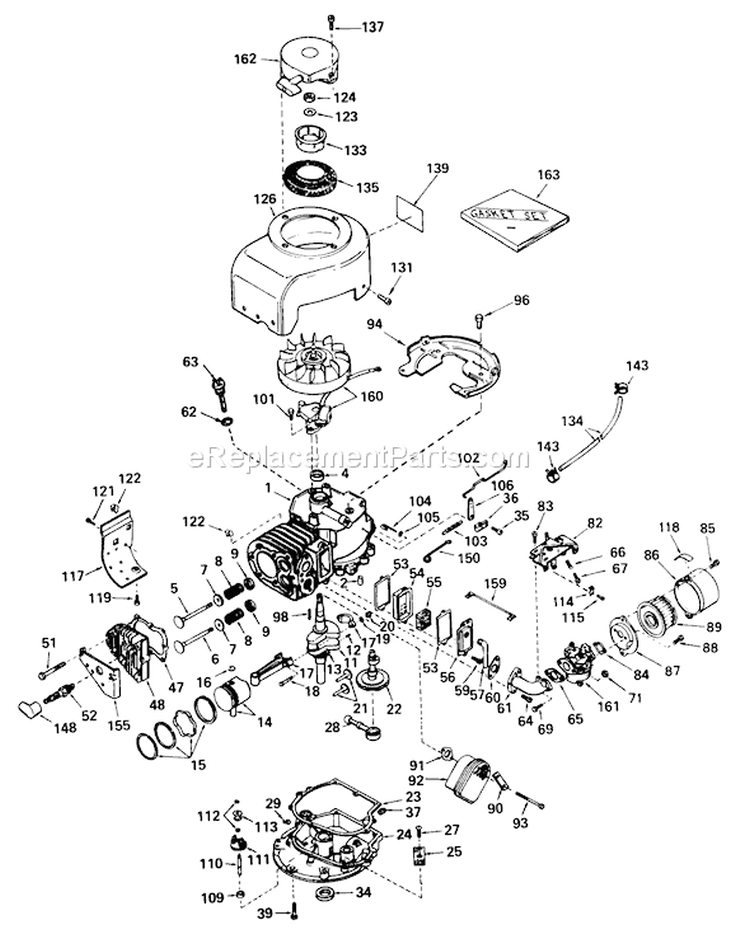 Engine Diagram and Parts List for 23267 8000001-8999999 - 1978 Toro Lawn Mower