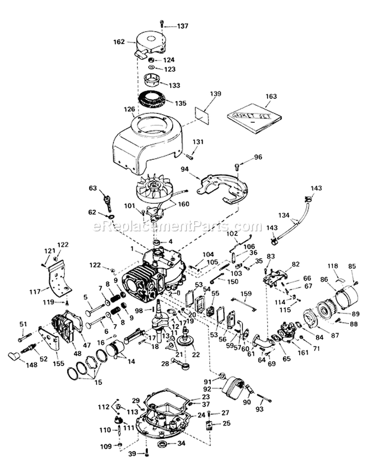 Engine Diagram and Parts List for 23267 9000001-9999999 - 1979 Toro Lawn Mower