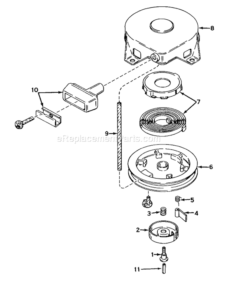 Rewind Starter N0. 590420 Diagram and Parts List for 23267 9000001-9999999 - 1979 Toro Lawn Mower