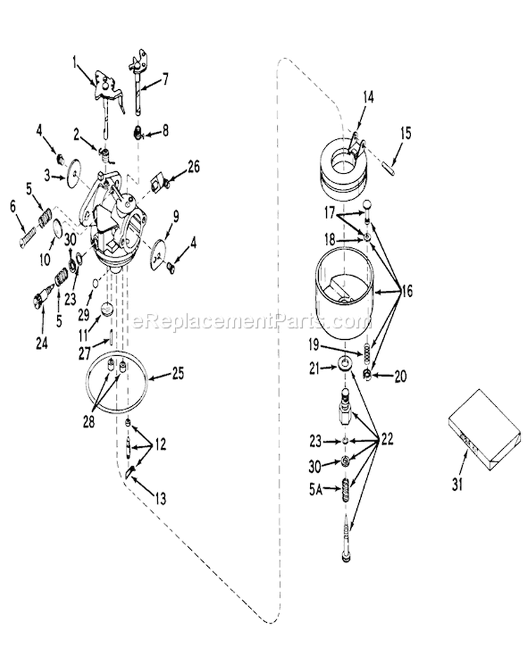 Page D Diagram and Parts List for 23301 7000001-7999999 - 1967 Toro Lawn Mower