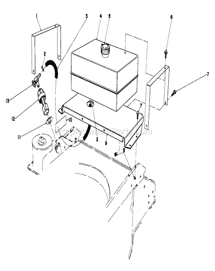 Remote Fuel Tank Kit 39-5910 Diagram and Parts List for 23450 1000001-1999999 - 1981 Toro Lawn Mower