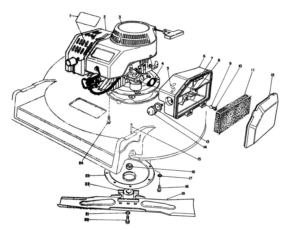 Engine Assembly (Model 22030) Diagram and Parts List for 22030 1000001 - 1999999 Toro Lawn Mower