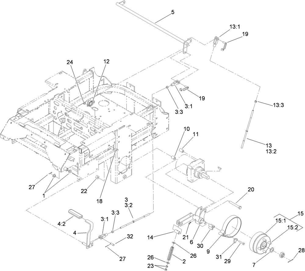 Brake And Wheel Hub Assembly Diagram and Parts List for 74296 (311000001-311999999)(2011) Toro Lawn Mower