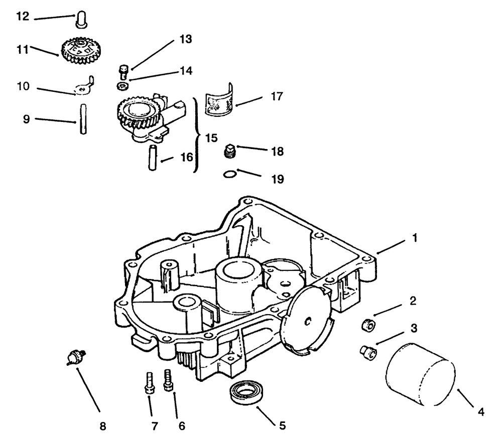 Oil Pan/Lubrication Diagram and Parts List for 72063 4900001 - 4999999 Toro Lawn Tractor