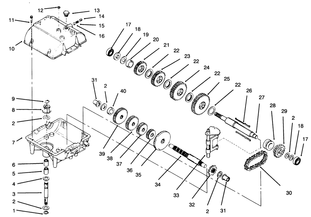 Peerless Transmission Model No. 700-039 Diagram and Parts List for 30180 690001 - 699999 Toro Lawn Tractor Accessories