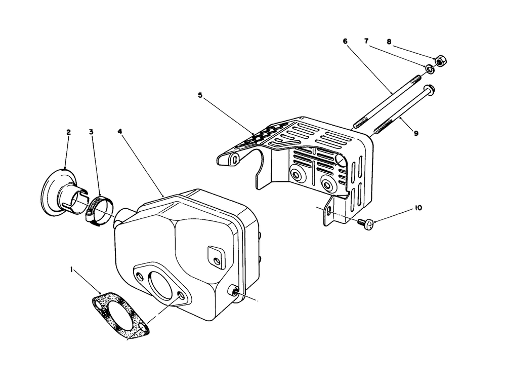 Muffler Assembly Diagram and Parts List for 16202C 5000001 - 5999999 Toro Lawn Mower