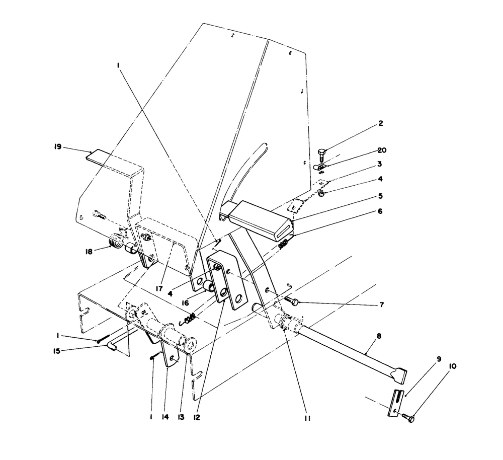 Brake & Clutch Assembly Diagram and Parts List for 56155 7000001 - 7999999 Toro Lawn Tractor