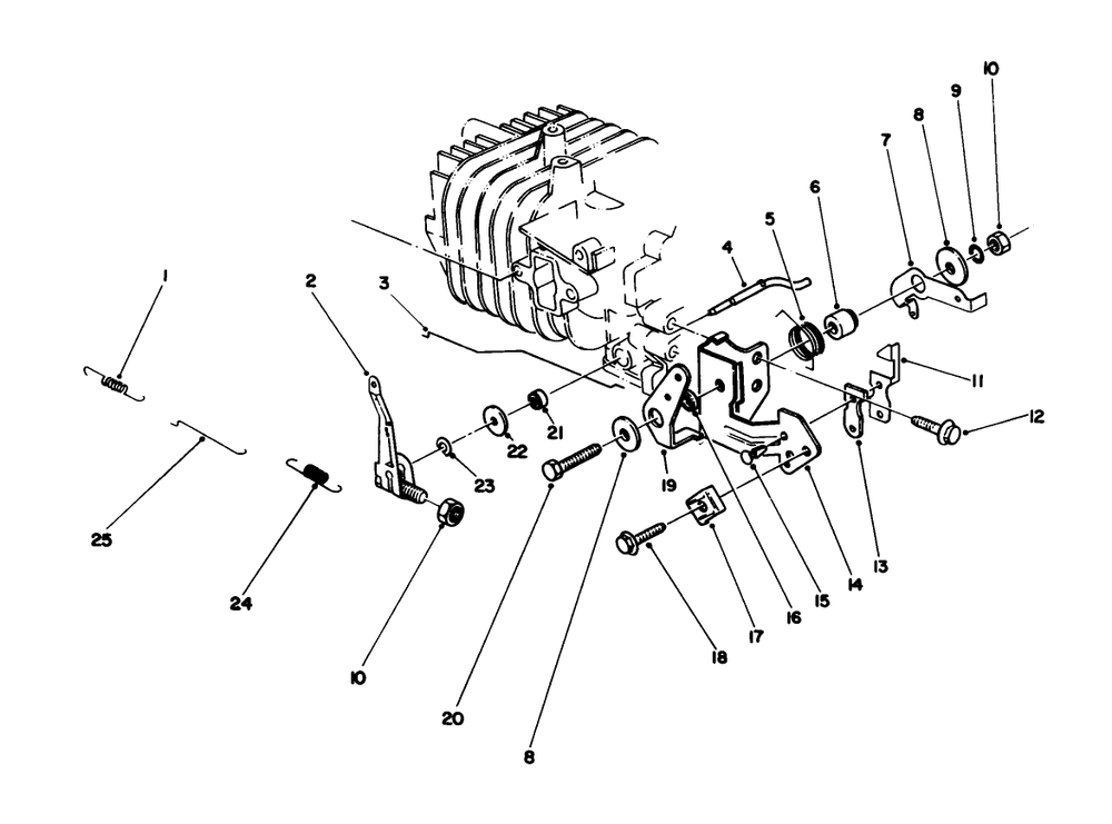 Governor Assembly(Model No. 47ph7) Diagram and Parts List for 20581 8000001 - 8999999 Toro Lawn Mower