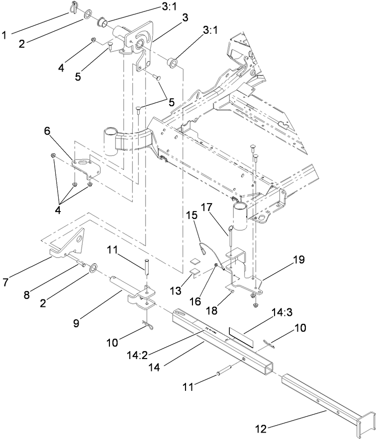 Z Stand Assembly Diagram and Parts List for 74923TE (290000001-290999999)(2009) Toro Lawn Mower
