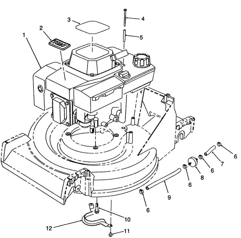 Engine Assembly Diagram and Parts List for 26622C 9000001 - 9999999 Toro Lawn Mower