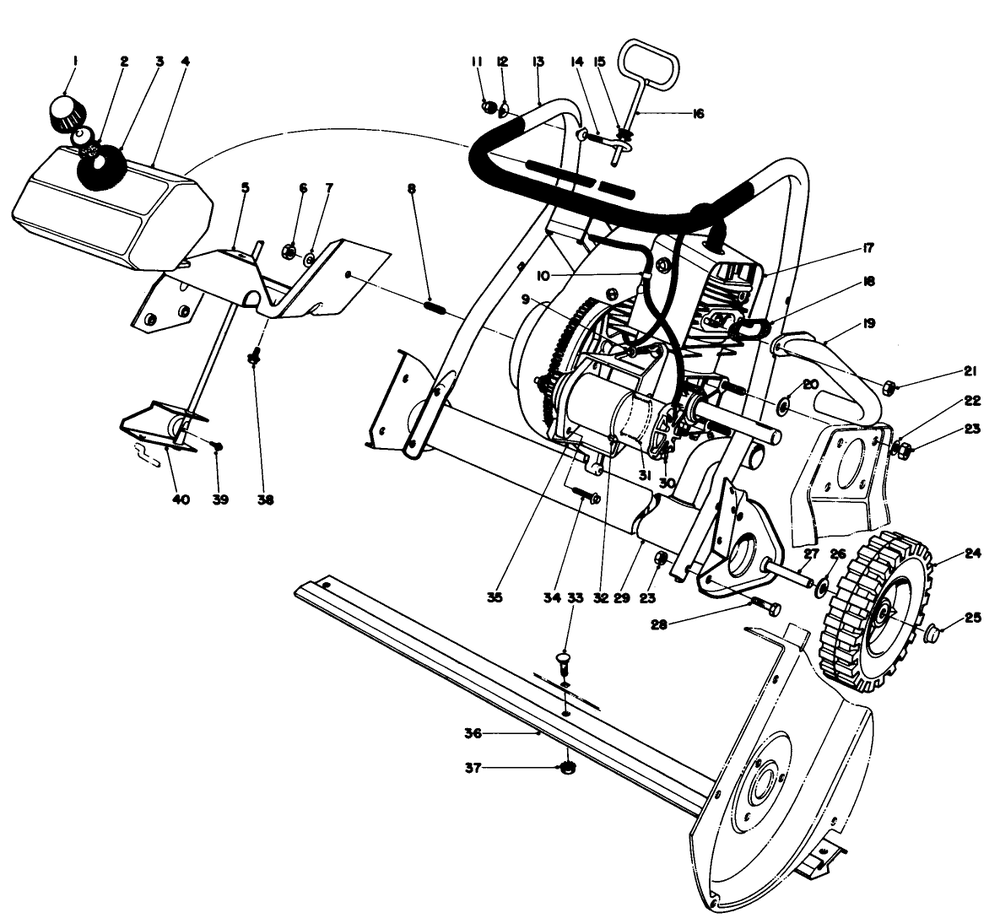 Engine Assembly (Model 38030) Diagram and Parts List for 38020 8000001 - 8999999 Toro Snow Blower