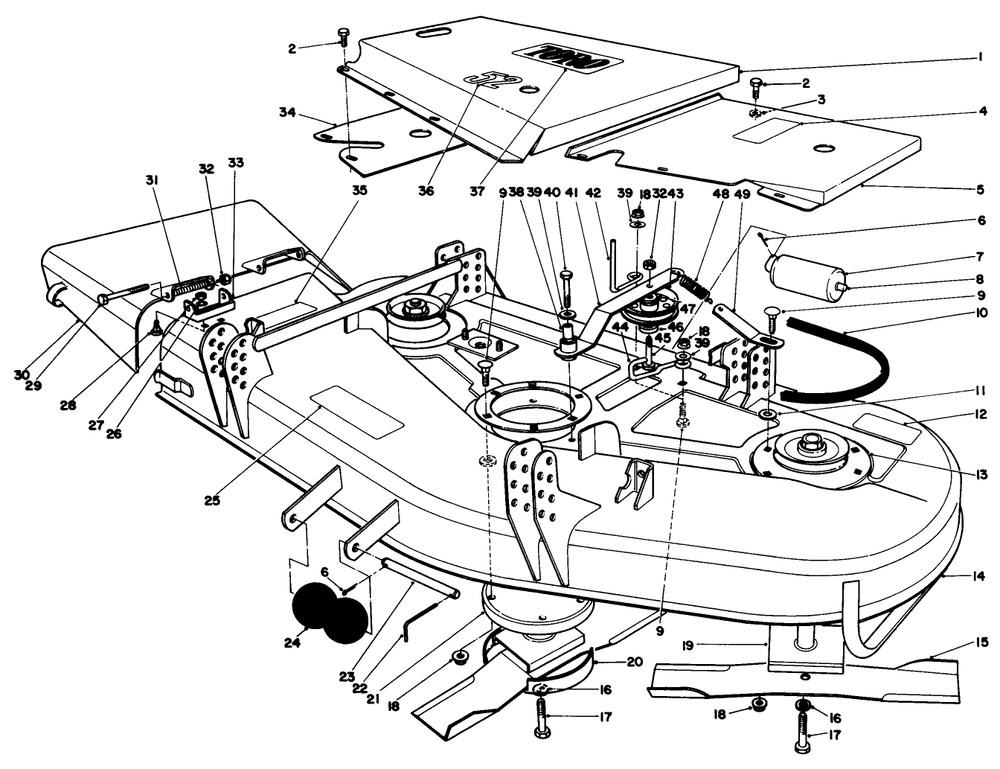 Cutting Unit Assembly Diagram and Parts List for 30152 800001 - 899999 Toro Lawn Mower