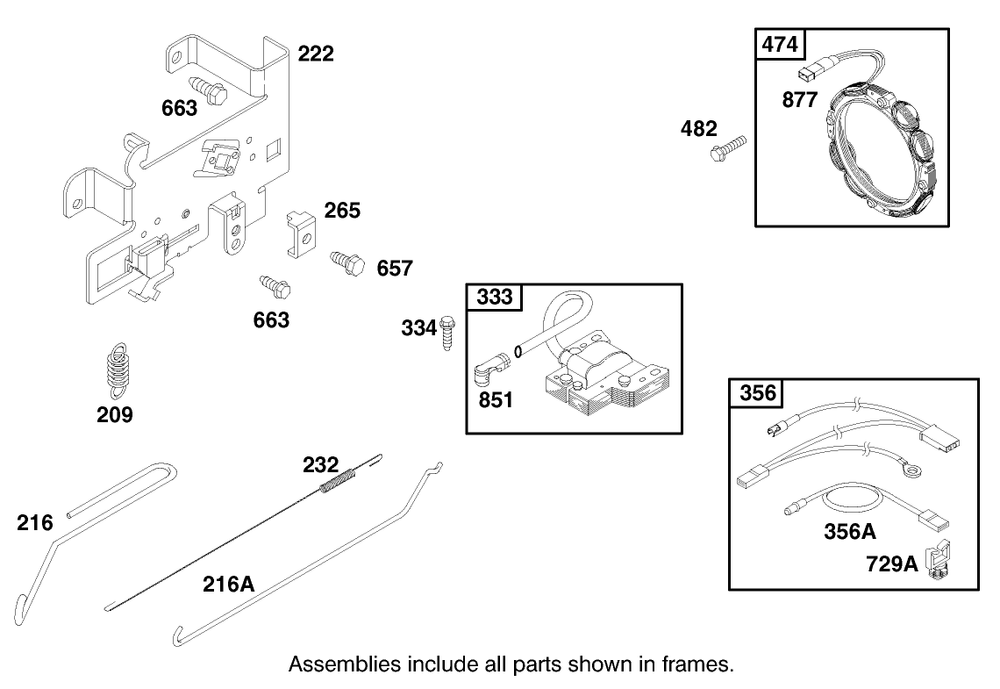 Engine Briggs & Stratton Model 28n707-1131-E1 Diagram and Parts List for 71215 8900001 - 8999999 Toro Lawn Tractor