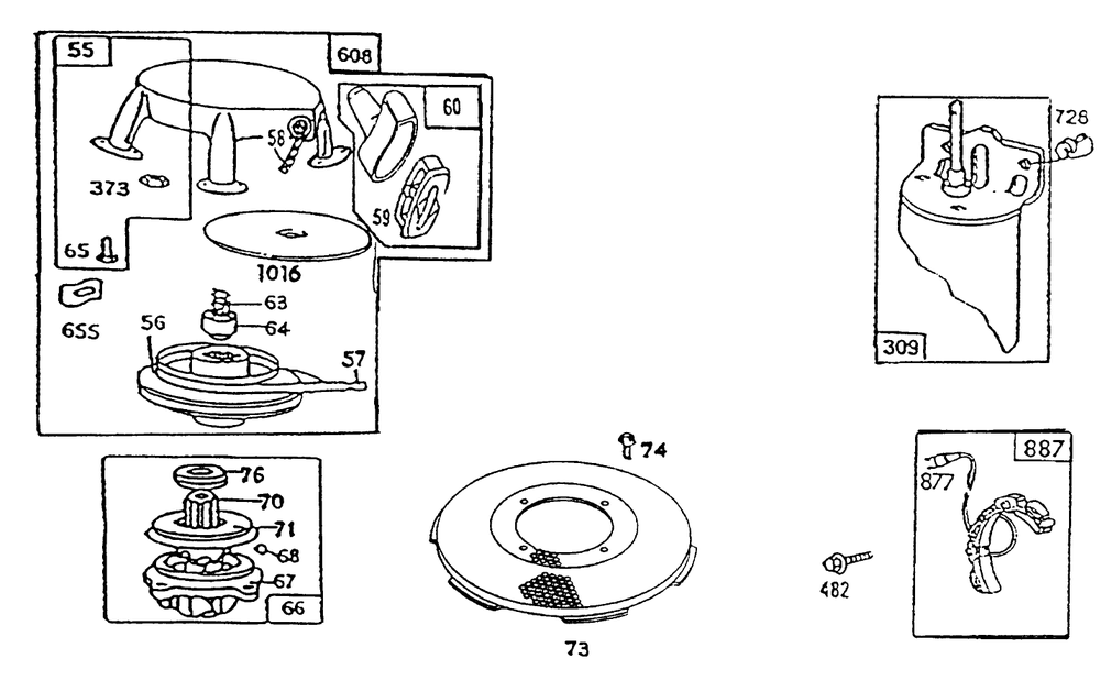 Rewind-Briggs & Stratton No. 286707-0119-01 Diagram and Parts List for 70080 5900001 - 5999999 Toro Lawn Tractor