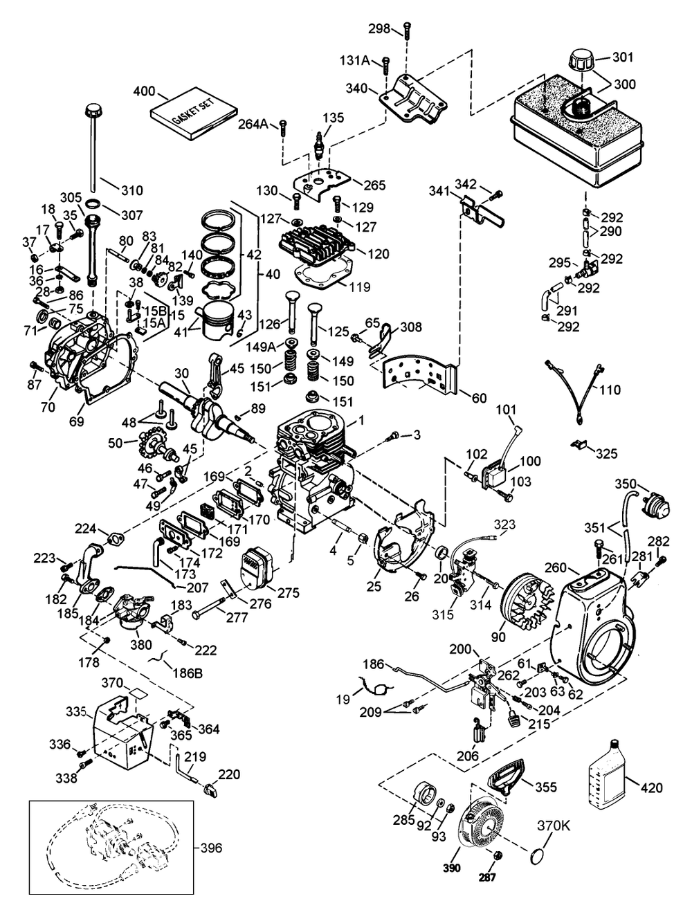 Engine Tecumseh Model Hmsk80-155386u (Cont.) Diagram and Parts List for 38543 7900001 - 7999999 Toro Snow Blower