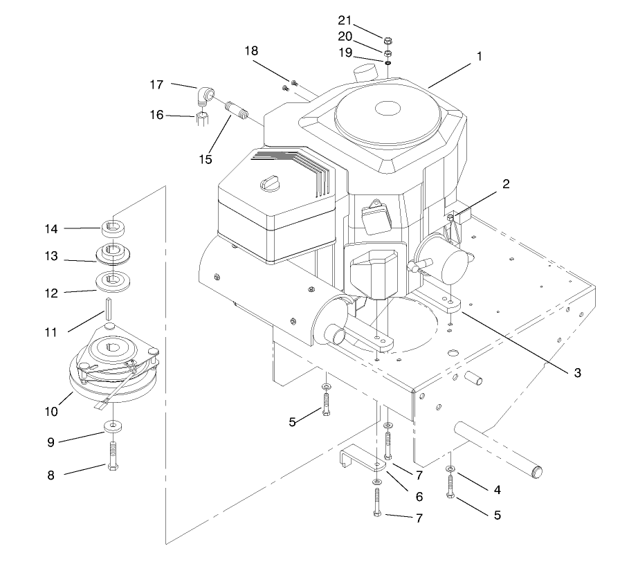 Engine Assembly Diagram and Parts List for 30183 695101 - 699999 Toro Lawn Tractor Accessories