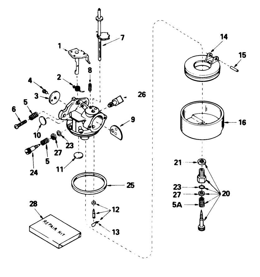 Carburetor No. 632378 Diagram and Parts List for 38035 9000001 - 9999999 Toro Snow Blower