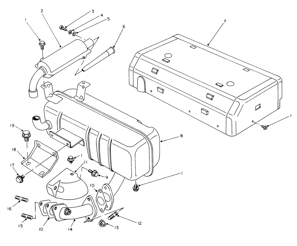 Muffler Assembly Diagram and Parts List for 62040 4000001 - 4999999 Toro Generator