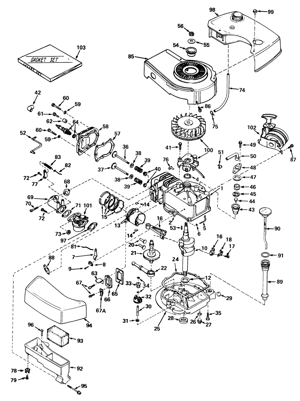 Engine Tecumseh Model No. Tnt 120-12002 Diagram and Parts List for 20440 5000001 - 5999999 Toro Lawn Mower