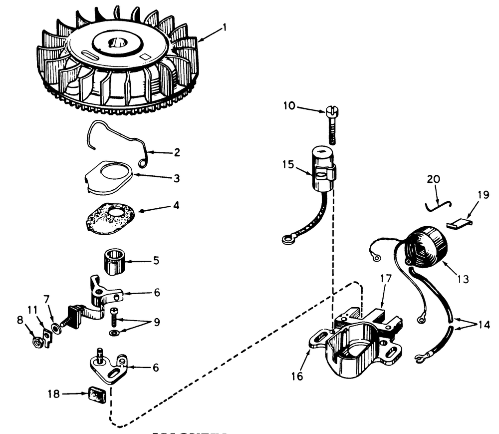 Magneto No. 610793a Diagram and Parts List for 20403 7000001 - 7999999 Toro Lawn Mower