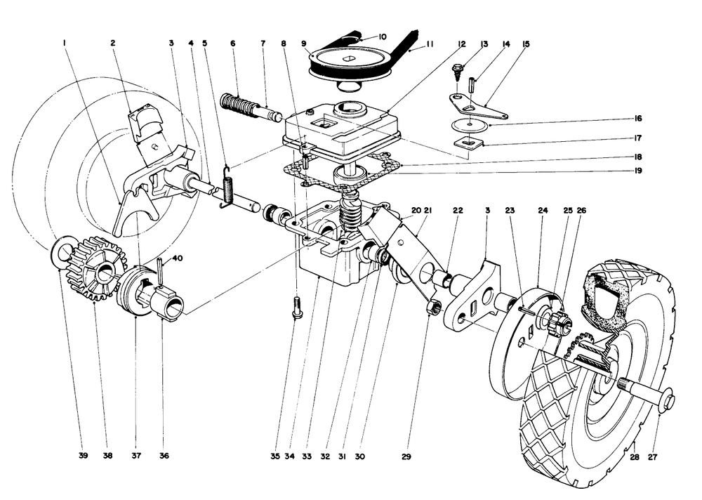 Gear Box Assembly Diagram and Parts List for 16273 4000001 - 4999999 Toro Lawn Mower