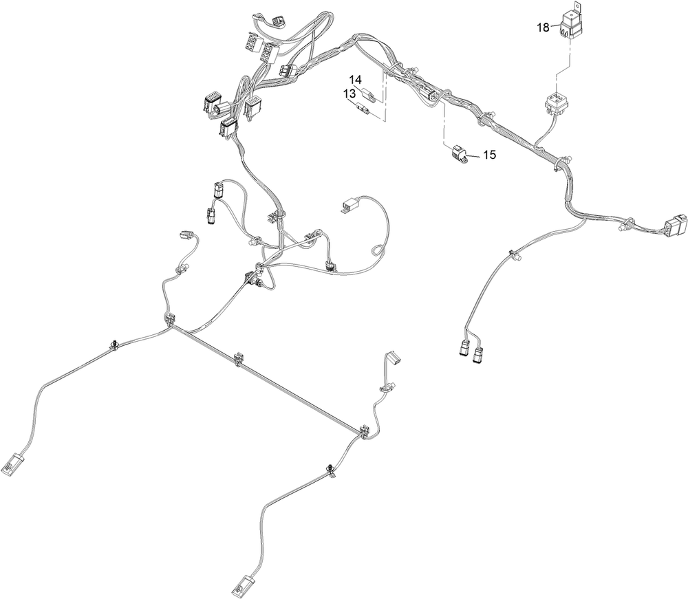 Main Electrical Harness Assembly No. 122-2377 Diagram and Parts List for 72144 400000000 - 412436443 Toro Lawn Tractor