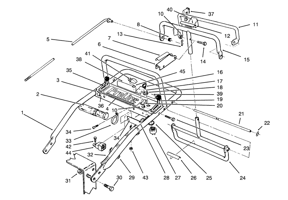 Handle Assembly Diagram and Parts List for 30180 490731 - 499999 Toro Lawn Tractor Accessories