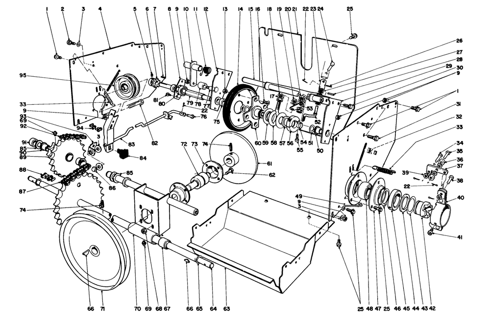 Traction Assembly Diagram and Parts List for 38090 4000001 - 4999999 Toro Snow Blower