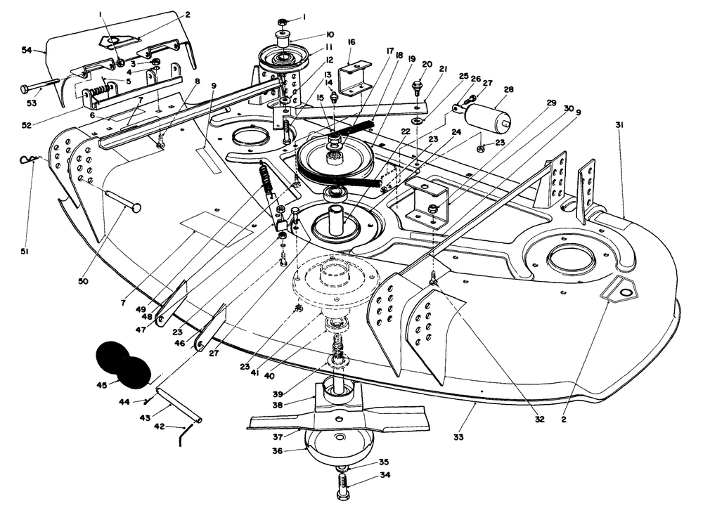 Cutting Unit Model No. 30544 Diagram and Parts List for 30718 0000001 - 0999999 Toro Lawn Tractor