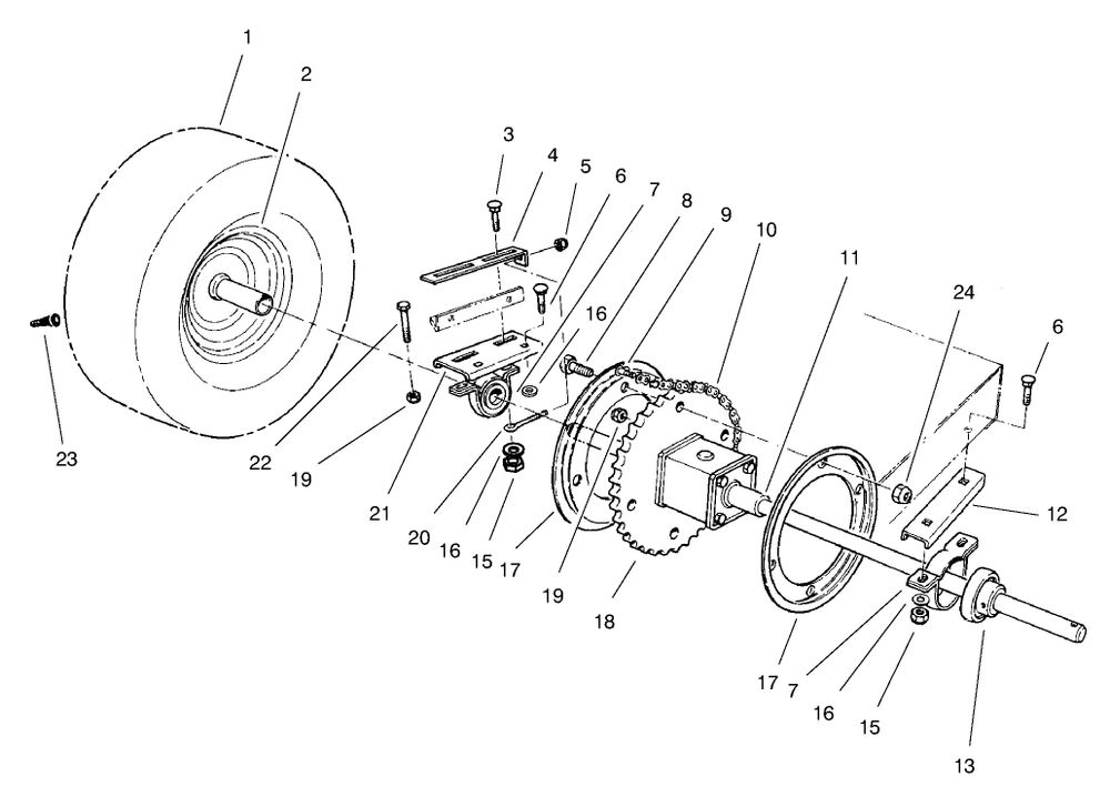 Rear Axle Assembly Diagram and Parts List for 70041 8900001 - 8999999 Toro Lawn Tractor