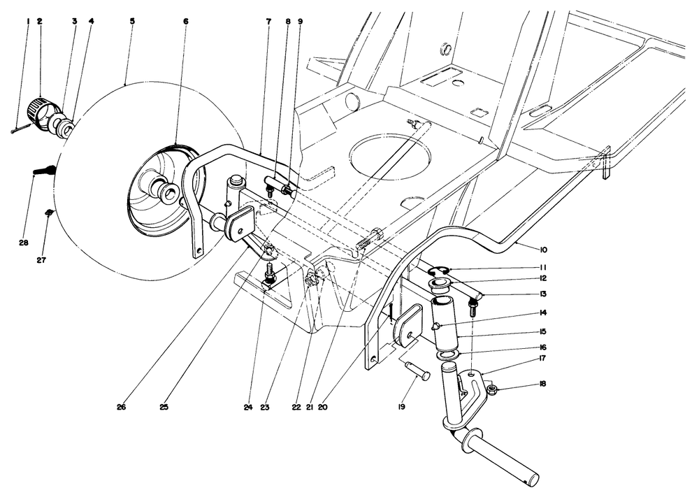Front Axle Assembly Diagram and Parts List for 57360 3000001 - 3999999 Toro Lawn Tractor