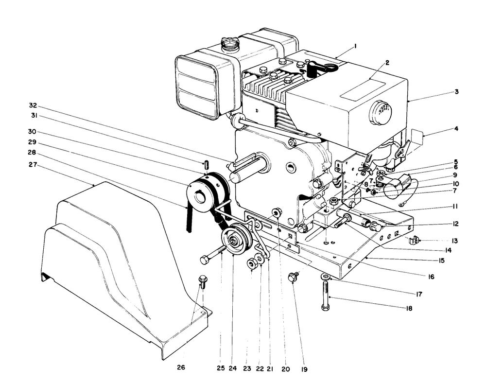 Engine Assembly Diagram and Parts List for 38150 3000001 - 3999999 Toro Snow Blower