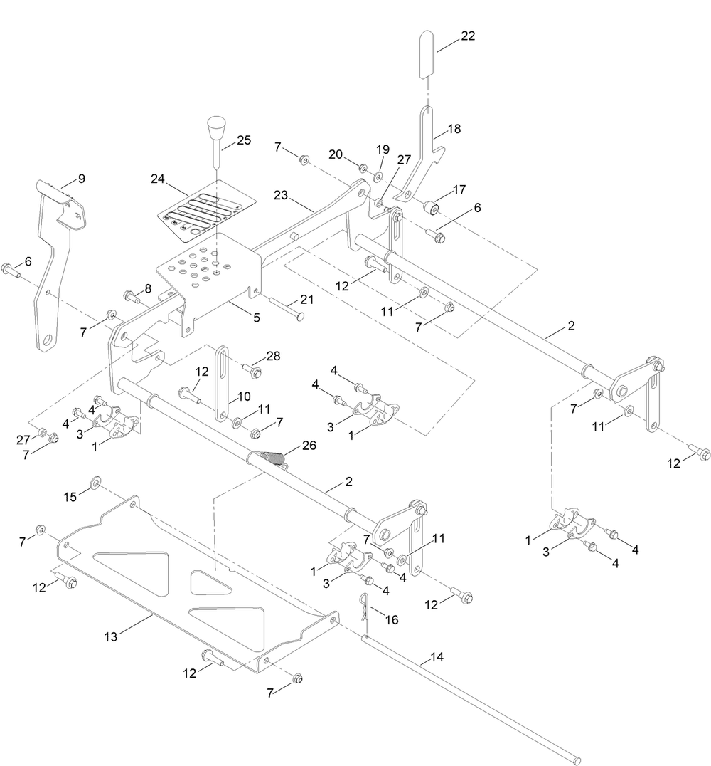 Decklift Assembly Diagram and Parts List for 76550TA 417330000 - 999999999 Toro Lawn Tractor