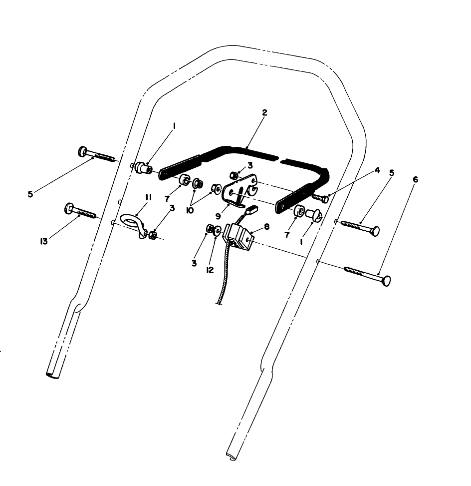 Control Assembly Diagram and Parts List for 16585C 8000001 - 8999999 Toro Lawn Mower