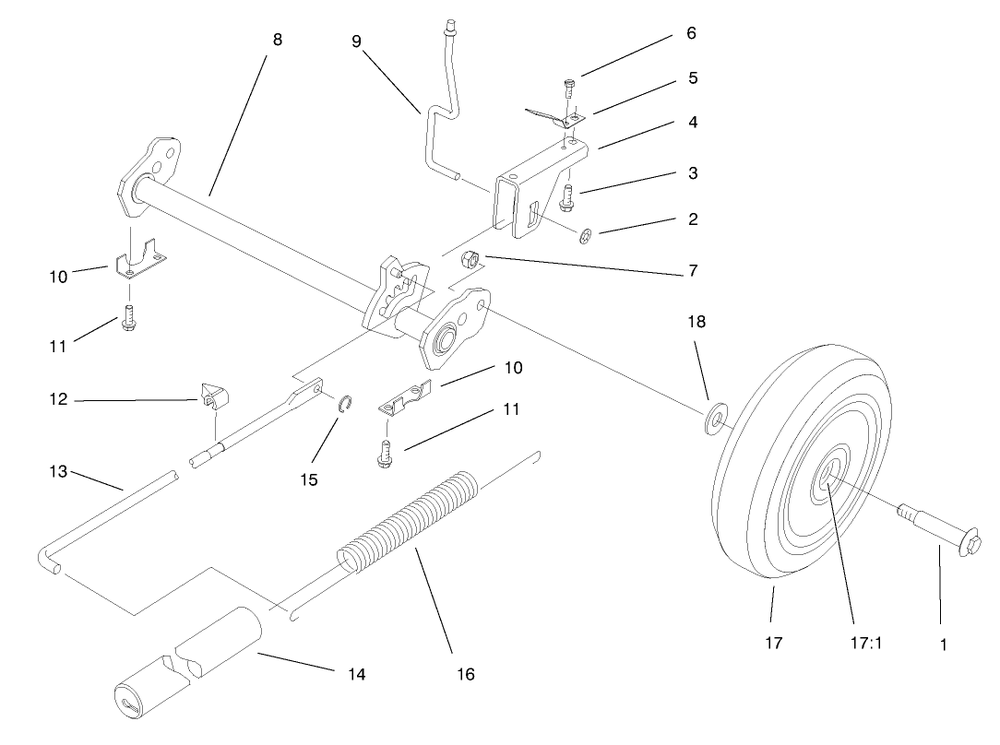 Deck Suspension Assembly Diagram and Parts List for 20913 890000001 - 899999999 Toro Lawn Mower