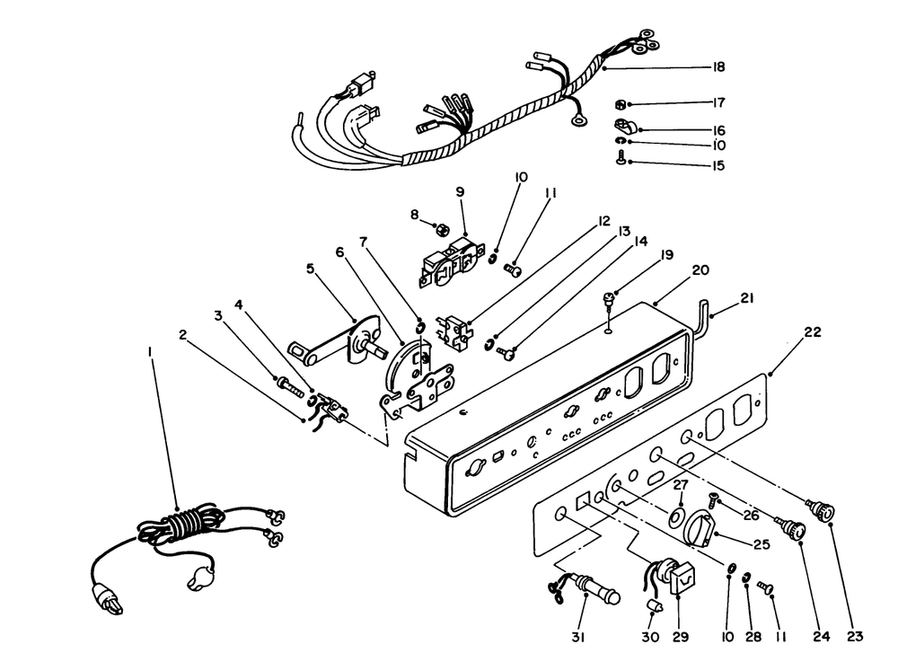 Control Panel Diagram and Parts List for 62008 7000001 - 7999999 Toro Generator