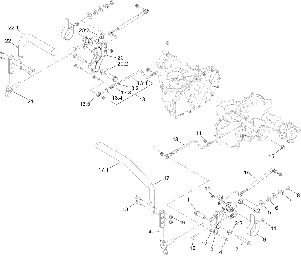 Motion Control Assembly Diagram and Parts List for 74141TE (312000001-312999999)(2012) Toro Lawn Mower