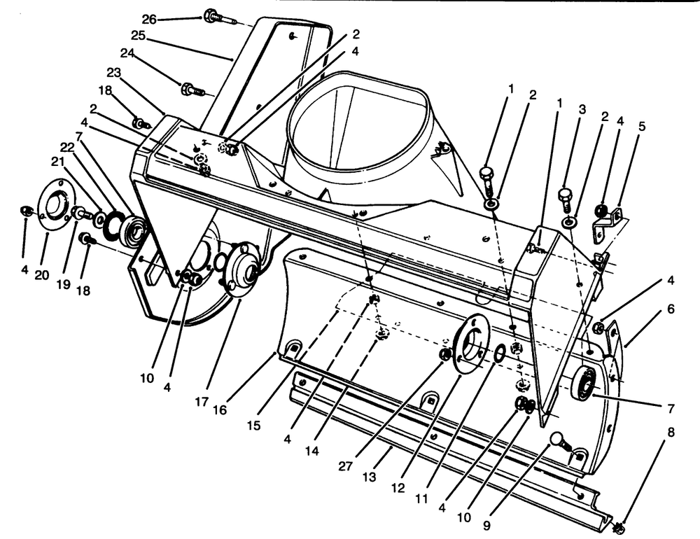 Housing Assembly Diagram and Parts List for 38180 6900001 - 6999999 Toro Snow Blower