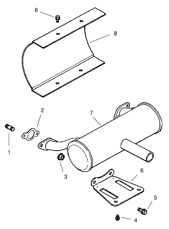 Exhaust Assembly Diagram and Parts List for 74228 (210000001-210999999)(2001) Toro Lawn Mower