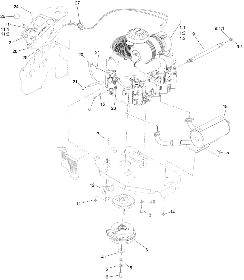 Engine Assembly Diagram and Parts List for 72950 406397843-999999999 Toro Lawn Mower