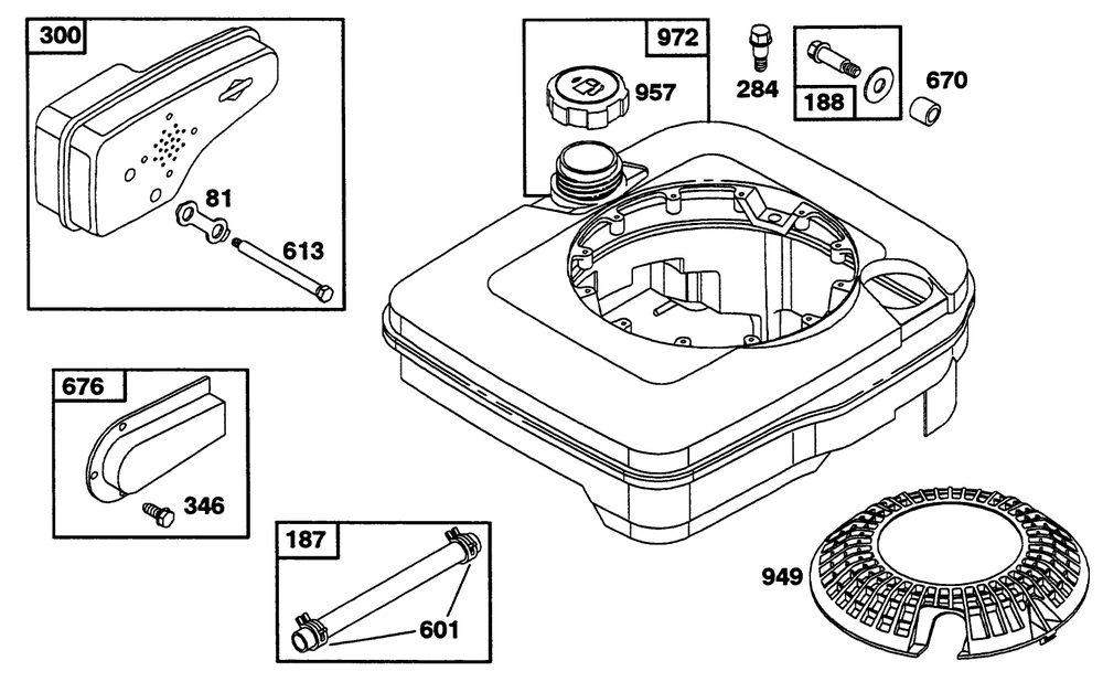 Engine Briggs & Stratton Model 124702-3115-01 Diagram and Parts List for 20435WF 39000001 - 39999999 Toro Lawn Mower