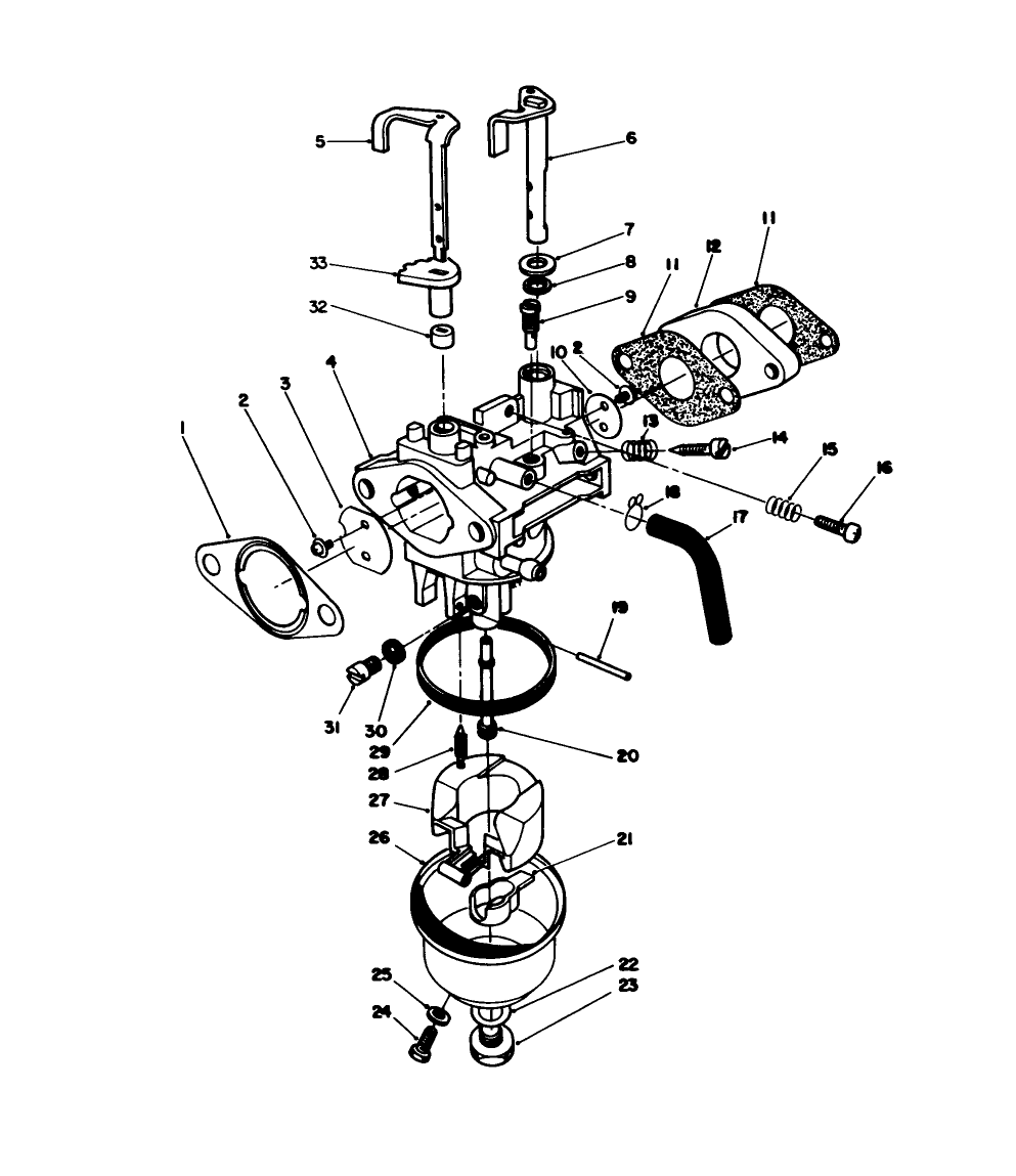 Carburetor Assembly (Model No. Vmh7) Diagram and Parts List for 20526 8000001 - 8999999 Toro Lawn Mower