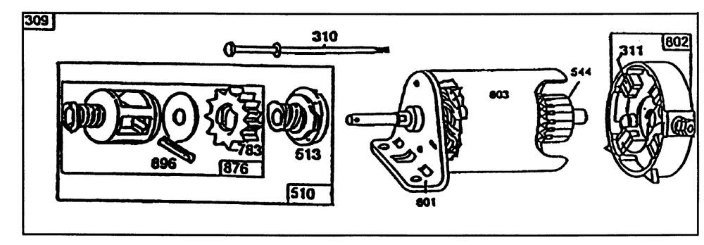 Starter - Briggs & Stratton No. 191707-0121-01 Diagram and Parts List for 56133 2000001 - 2999999 Toro Lawn Tractor
