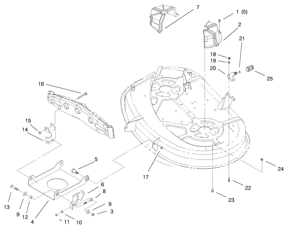 38" Deck Engagement Assembly Diagram and Parts List for 71221 9900001 - 9999999 Toro Lawn Tractor