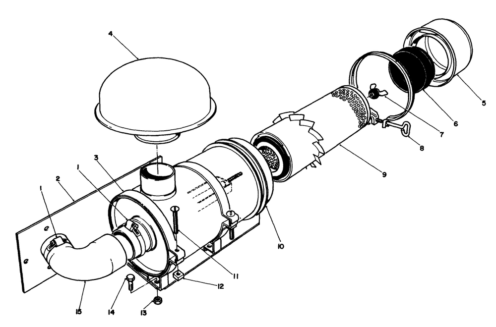 Remote Air Cleaner Kit No. 55-8460 (Optional) Diagram and Parts List for 30754 0000001 - 0999999 Toro Lawn Tractor