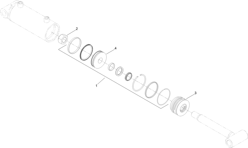 Hydraulic Cylinder Assembly No. 137-3827 Diagram and Parts List for 22983 410480000 - 411799999 Toro Lawn Tractor Accessories
