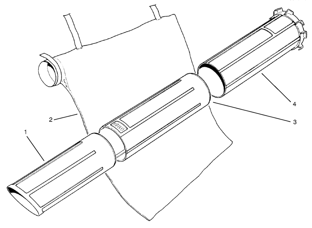 Vacuum Tubes And Bagging Kit Model No. 51533 Diagram and Parts List for 51575 59000001 - 59999999 Toro Leaf Blower / Vacuum