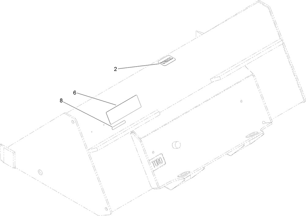 Bucket Assembly Diagram and Parts List for 22340 404650000 - 999999999 Toro Lawn Tractor Accessories