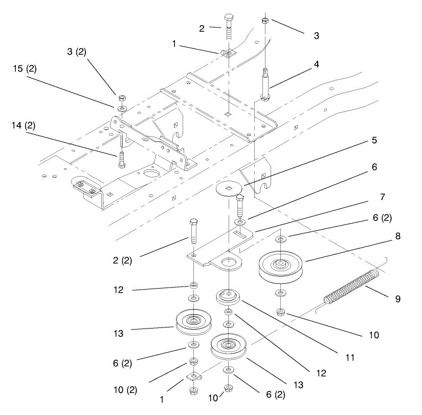 Hydro Drive Components Diagram and Parts List for 72104 8900001 - 8900599 Toro Lawn Tractor